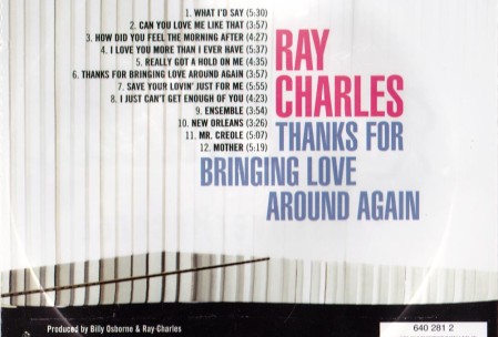 Back of the CD case of Thanks For Bringing Love Around Again.